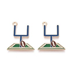 Темный Хаки Подвески из эмали и сплава, регби прелести, золотые, Темный хаки, 24.5x21.5x1 мм, отверстие : 1.6 мм