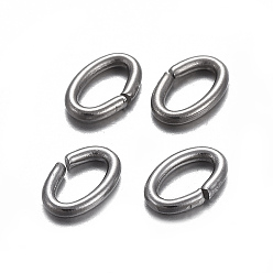 Stainless Steel Color 304 Stainless Steel Jump Rings, Open Jump Rings, Oval, Stainless Steel Color, 21 Gauge, 4.5x3x0.7mm, Inner Diameter: 1.5x3mm