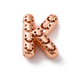 Letter K Латунные подвески, стойки покрытие, долговечный, без кадмия и без свинца, подвески с полыми буквами, Письмо K, 22x17x8.5 мм, отверстие : 4.7x3 мм