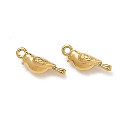 Настоящее золото 18K 316 хирургические подвески из нержавеющей стали, Подвески в форме птиц, ионное покрытие (ip), реальный 18 k позолоченный, 15.5x5.5x5.5 мм, отверстие : 1.5 мм