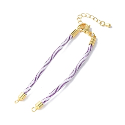 Белый Нейлона шнур браслеты, для изготовления браслета с соединителем, с реечным покрытием, золотыми застежками-карабинами и удлинителями цепочек, долговечный, без кадмия и без свинца, белые, 5-3/4~6x1/8x1/8 дюйм (14.7~15.2x0.3 см)