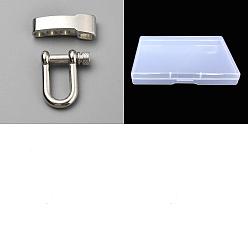 Platinum 12 Sets Alloy Shackle Clasps, Platinum, 33.5x11.5x9.5mm