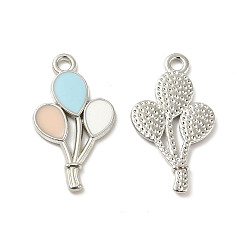 Небесно-голубой Подвески из эмали и сплава, подвески из воздушных шаров, платина, голубой, 23.5x13x1.5 мм, отверстие : 1.8 мм