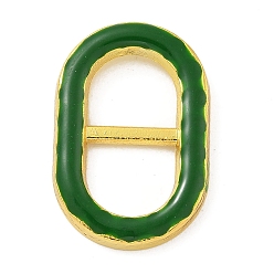 Зеленый Стойка покрытие латунь эмаль овальное соединительное кольцо, реальный 18 k позолоченный, долговечный, без кадмия и без свинца, зелёные, 14.5x22x3 мм, внутренний диаметр: 8.5x7 мм