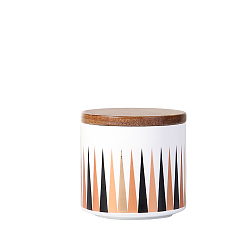 Cone Column Shape Geometric Pattern Bohemian Style Porcelain Storage Containers, Mini Tea Storage, Refillable Jar, for Tea Coffee Herb Candy Chocolate Sugar, Cone, 100x100mm