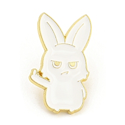 Rabbit Cartoon Animal Alloy Pin with Middle Finger, Mushroom Frog Clothing Bag Decoration Badge