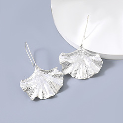 Серебро Модные серьги-крючки из сплава с листьями гинкго - ретро, модный, аксессуары для вечеринок.