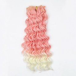 Pink High Temperature Fiber Long Instant Noodle Curly Hairstyle Doll Wig Hair, for DIY Girl BJD Makings Accessories, Pink, 7.87~9.84 inch(20~25cm)