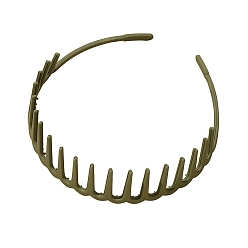 Dark Olive Green Simple Plastic Hair Bands with Teeth, Non-slip Hair Accessories for Women Girls, Dark Olive Green, 140x120x35mm