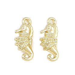 Sea Horse Подвески из сплава , амулеты с морскими животными, долговечный, стойки покрытие, золотые, морской конек, 15x6x4.5 мм, отверстие : 1.4 мм
