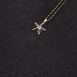 black Minimalist Star Necklace Collarbone Chain Fashionable Pendant Unisex Jewelry