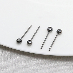 Gunmetal Brass Witch Wand Ball Head Pins, with Silicone Ball, for Baroque Pearl Making, Gunmetal, 15x3mm