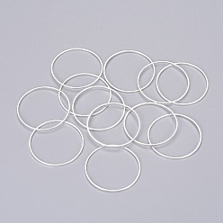 Серебро Латунные соединительные колечки, без никеля , серебряные, 18x0.7~1 мм