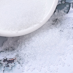 (RR131F) Матовый Хрустальный Миюки круглые бусины рокайль, японский бисер, 11/0, (rr 131 f) матовый кристалл, 11/0, 2x1.3 мм, отверстие : 0.8 мм, Около 1111 шт / 10 г