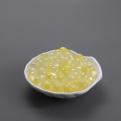 Yellow Transparent Czech Glass Beads, No Hole, Round, Yellow, 12mm
