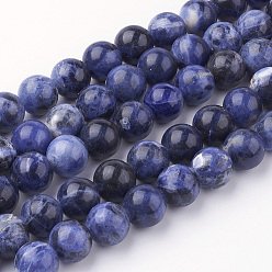 Sodalite Natural Sodalite Bead Strands, Round, Grade A, 10~10.5mm, Hole: 1.5mm, about 38pcs/strand, 15.3 inch(39cm)