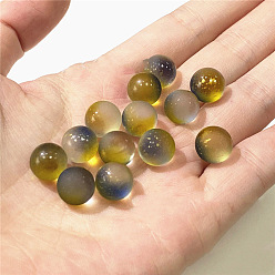 Goldenrod Czech Glass Beads, No Hole, with Glitter Powder, Round, Goldenrod, 10mm