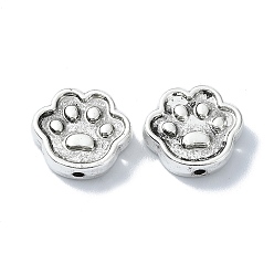 Antique Silver Tibetan Style Alloy Beads, Paw Print, Antique Silver, 13.5x15x4.5mm, Hole: 1.6mm, about 162pcs/500g