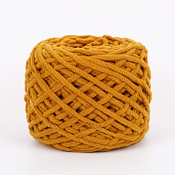 Goldenrod Soft Crocheting Polyester Yarn, Thick Knitting Yarn for Scarf, Bag, Cushion Making, Goldenrod, 6mm