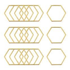 Золотой 304 из нержавеющей стали связывание кольцо, шестиугольник, золотые, 20x22.5x0.8 мм