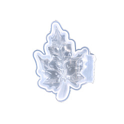 White DIY Autumn Maple Leaf Display Decoration Silicone Molds, Resin Casting Molds, for UV Resin, Epoxy Resin Craft Making, White, 95x76x15mm