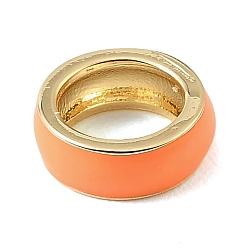 Orange Zwischenperlen aus Messing-Emaille, langlebig überzogen, cadmiumfrei und bleifrei, echt 18 k vergoldet, Gestell, orange, 11x4 mm, Bohrung: 7.5 mm