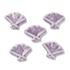 Средний Фиолетовый Фарфоровые бусины ручной работы, пастельный фарфор, вентилятор, средне фиолетовый, 19x24x6 мм, отверстие : 1.8 мм