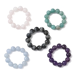 Смешанные камни Браслеты из натуральных драгоценных камней и бусин для женщин, круглые, бусины : 8.5 мм, внутренний диаметр: 0.98 дюйм (2.5 см)