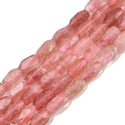 Клубничный Кварц Натуральный красный клубничный кварц, граненые и овальные, 10~12x6~7x6~7 мм, отверстие : 1.4 мм, около 31 шт / нитка, 14.76'' (37.5 см)