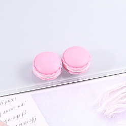 Pearl Pink Opaque Resin Decoden Cabochons, Imitation Food, Macaron, Pearl Pink, 16x10mm