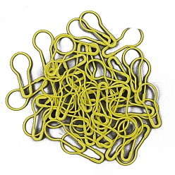 Yellow Iron Calabash Safety Pins, Knitting Stitch Marker, Yellow, 22x10mm, 100pcs/bag