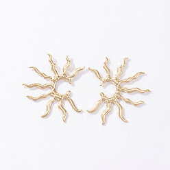 19652 Gold Geometric Sun-shaped Earrings for Women - Fashionable and Minimalist Ear Studs