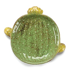 Зеленый лайм Керамическая тарелка для украшений, лоток для хранения колец, , Серьги, зеленый лайм, 155x137x20 мм