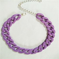 purple Bold and Edgy Acrylic Cuban Link Choker for Men and Women