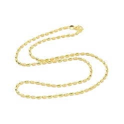 Doré  Collier de chaîne de perles ovales en laiton pour hommes femmes, plaqué longue durée, sans plomb et sans cadmium, or, 19.61 pouce (49.8 cm)