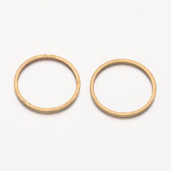 Raw(Unplated) Brass Link Rings, Raw(Unplated), Nickel Free, about 14mm in diameter, 0.9mm thick, hole: 12mm