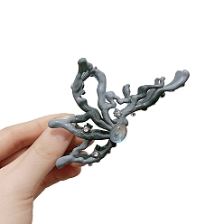 Gray Gradient Butterfly Alloy Rhinestone Large Claw Hair Clips, for Women Girl Thick Hair, Gray, 109mm