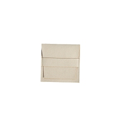 Beige Velvet Jewelry Gift Blessing Envelope Bags, Jewelry Storage Pouches for Earrings Rings, Square, Beige, 8x8cm