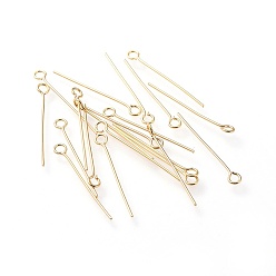 Настоящее золото 18K 304 штыри из нержавеющей стали, реальный 18 k позолоченный, 25x0.7 мм, отверстие : 1.8 мм