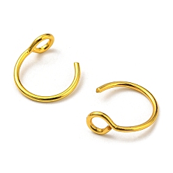Настоящее золото 18K 304 зажим из нержавеющей стали на наконечниках носового кольца, украшения для носа без пирсинга, реальный 18 k позолоченный, 10x9.5x4 мм, отверстие : 2 мм