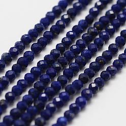 Lapis Lazuli Natural Lapis Lazuli Bead Strands, Grade AA, Faceted, Round, 2mm, Hole: 0.5mm, about 160~179pcs/strand, 12.5 inch~12.9  inch(320~330mm)