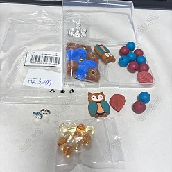 (52) Непрозрачная лаванда 44шт. наборы фурнитуры для самостоятельной сборки, в том числе экологически чистые силиконовые бусины пищевого качества, Акриловые бусины, железа горный хрусталь разделительные бусинки, имитация кроличьей шерсти европейские бусины, разноцветные, 34x26x8 мм, отверстие : 2 мм