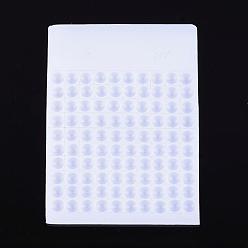 White Plastic Bead Counter Boards, White, for Counting 4mm 100 Beads, 7.8x5.3x0.4cm