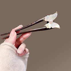 Черный Заколки-бабочки из черного дерева, аксессуары для волос для женщин и девочек, чёрные, 146x38 мм