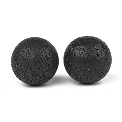 Lava Rock Natural Lava Rock Beads, No Hole/Undrilled, Round, for Cage Pendant Necklace Making, 60mm