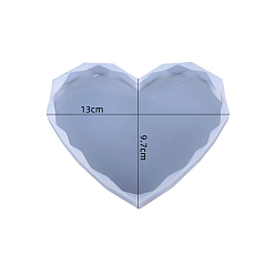 White DIY Heart Silicone Molds, Resin Casting Molds, for UV Resin & Epoxy Resin Craft Making, White, 130x97x13mm