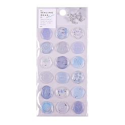 Light Steel Blue PVC Adhesive Wax Seal Stickers Set, for Party Favors Invitations Greeting Cards, Light Steel Blue, 200x95mm