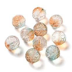 Camel Transparent Glass Beads, Cube, Camel, 12x12x12mm, Hole: 1.4mm