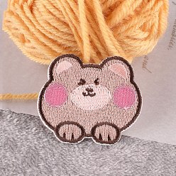Медведь Самоклеящиеся пластыри для компьютеризированной вышивки животных, аксессуары для костюма, аппликация, медведь, 44x38 мм