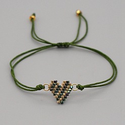 MI-B200383D Niche Versatile Bracelet Handmade Beaded Valentine's Day Glass Beads Heart Bracelet For Women
